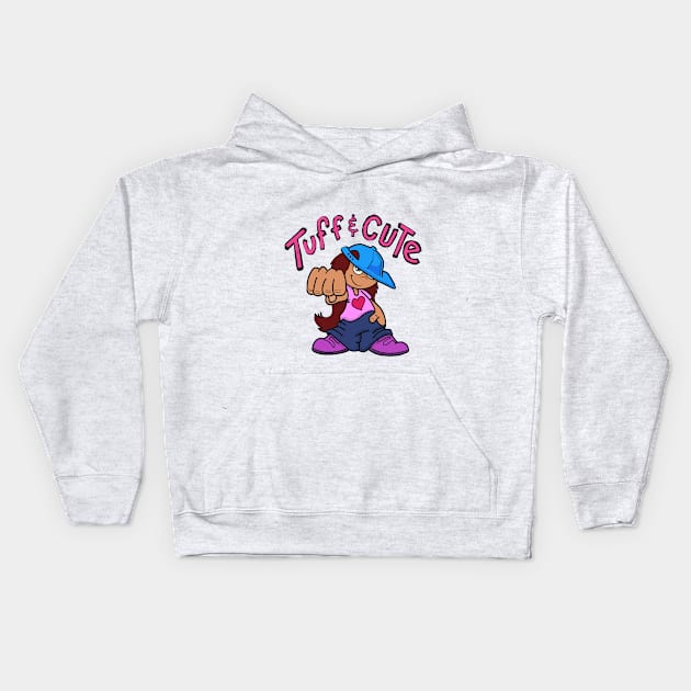 Tough and Cute Girl Kids Hoodie by wolfmanjaq